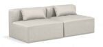 Cube 72" Vegan Leather Upholstered 2pc. Armless Modular Loveseat - Image 6