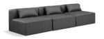 Cube 108" Vegan Leather Upholstered 3pc. Armless Modular Sofa - Image 2