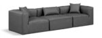 Cube 108" Vegan Leather Upholstered 3pc. Modular Sofa - Image 2