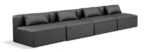 Cube 144" Vegan Leather Upholstered 4pc. Armless Modular Sofa - Image 2