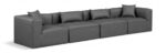 Cube 144" Vegan Leather Upholstered 4pc. Modular Sofa - Image 2