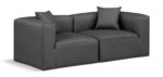 Cube 72" Vegan Leather Upholstered 2pc. Modular Loveseat - Image 2