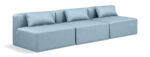 Cube 108" Vegan Leather Upholstered 3pc. Armless Modular Sofa - Image 4