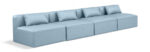 Cube 144" Vegan Leather Upholstered 4pc. Armless Modular Sofa - Image 4