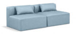 Cube 72" Vegan Leather Upholstered 2pc. Armless Modular Loveseat - Image 4