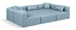 Cube 108" Vegan Leather Upholstered 6pc. Modular Sectional - Image 4