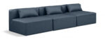 Cube 108" Vegan Leather Upholstered 3pc. Armless Modular Sofa - Image 3