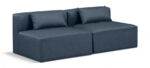 Cube 72" Vegan Leather Upholstered 2pc. Armless Modular Loveseat - Image 3