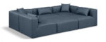 Cube 108" Vegan Leather Upholstered 6pc. Modular Sectional - Image 3