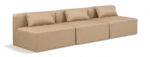 Cube 108" Vegan Leather Upholstered 3pc. Armless Modular Sofa - Image 8