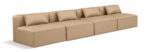 Cube 144" Vegan Leather Upholstered 4pc. Armless Modular Sofa - Image 8