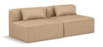 Cube 72" Vegan Leather Upholstered 2pc. Armless Modular Loveseat - Image 8