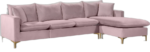 Naomi 110" Velvet Upholstered Reversible Sectional - Image 6