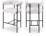 Malin Boucle Fabric Upholstered Counter Stool - Image 4