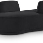 Argyle Chenille Fabric Upholstered Chaise/Loveseat