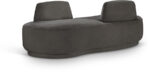 Argyle Chenille Fabric Upholstered Chaise/Loveseat - Image 2