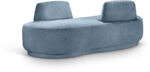 Argyle Chenille Fabric Upholstered Chaise/Loveseat - Image 4