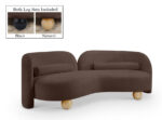 Daphne 89" Chenille Fabric Upholstered Sofa - Image 4