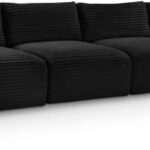 Shaggy 124" Corduroy Performance Fabric Upholstered Modular Sofa