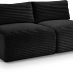 Shaggy 62" Corduroy Performance Fabric Upholstered Modular Loveseat