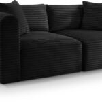 Shaggy 78" Corduroy Performance Fabric Upholstered Modular Loveseat
