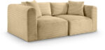 Shaggy 78" Corduroy Performance Fabric Upholstered Modular Loveseat - Image 3