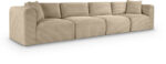 Shaggy 140" Corduroy Performance Fabric Upholstered Modular Sofa - Image 5