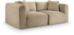 Shaggy 78" Corduroy Performance Fabric Upholstered Modular Loveseat - Image 5