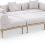 Laguna 106.5" Resilient Water Resistant Fabric Upholstered Outdoor Patio 6pc. Modular Sectional