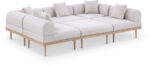 Laguna 106.5" Resilient Water Resistant Fabric Upholstered Outdoor Patio 6pc. Modular Sectional