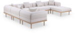 Laguna 142" Resilient Water Resistant Fabric Upholstered Outdoor Patio 7pc. Modular Sectional