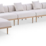 Laguna 177.5" Resilient Water Resistant Fabric Upholstered Outdoor Patio 7pc. Modular Sectional