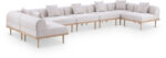 Laguna 177.5" Resilient Water Resistant Fabric Upholstered Outdoor Patio 7pc. Modular Sectional