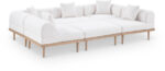 Laguna 106.5" Resilient Water Resistant Fabric Upholstered Outdoor Patio 6pc. Modular Sectional - Image 2