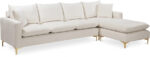 Naomi 110" Velvet Upholstered Reversible Sectional - Image 4