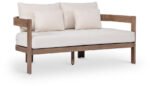 Newport 65" Water Resistant Fabric Upholstered Outdoor Patio Loveseat with Outdoor Protective Cover Included - Image 3