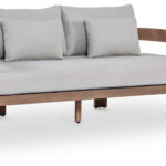 Newport 65" Water Resistant Fabric Upholstered Outdoor Patio Loveseat with Outdoor Protective Cover Included