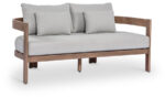 Newport 65" Water Resistant Fabric Upholstered Outdoor Patio Loveseat with Outdoor Protective Cover Included