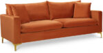 Naomi 81.5" Velvet Upholstered Sofa - Image 4