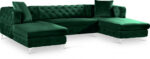 Gail 127" Velvet Upholstered 3pc. Sectional - Image 4