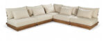 Mirella 112" Water Resistant Fabric Upholstered 5pc. Outdoor Patio Modular Sectional - Image 2