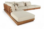 Mirella 149" Water Resistant Fabric Upholstered 6pc. Outdoor Patio Modular Sectional - Image 2