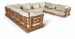 Mirella 149.75" Water Resistant Fabric Upholstered 8pc. Outdoor Patio Modular Sectional - Image 2