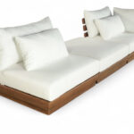 Mirella 112" Water Resistant Fabric Upholstered 3pc. Outdoor Patio Modular Sofa