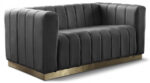 Marlon 62.5" Velvet Upholstered Loveseat - Image 2
