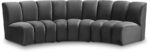 Infinity 119" Velvet Upholstered 3pc. Modular Sectional - Image 2