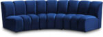 Infinity 119" Velvet Upholstered 3pc. Modular Sectional - Image 3