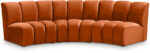 Infinity 119" Velvet Upholstered 3pc. Modular Sectional - Image 4