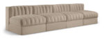 Rummi 116" Velvet Performance Fabric Upholstered 4pc. Modular Sofa - Image 2