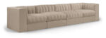 Rummi 126" Velvet Performance Fabric Upholstered 4pc. Modular Sofa - Image 2